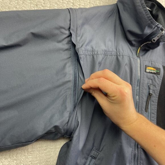 VTG Chlorophylle H-Tech Soft Shell Retro Dark Blue Men S Vest Convertible - Picture 9 of 16